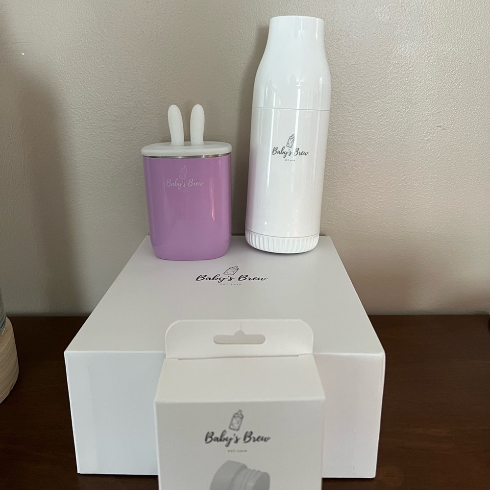 Baby’s Brew portable bottle warmer with bottle adapter and formula dispenser